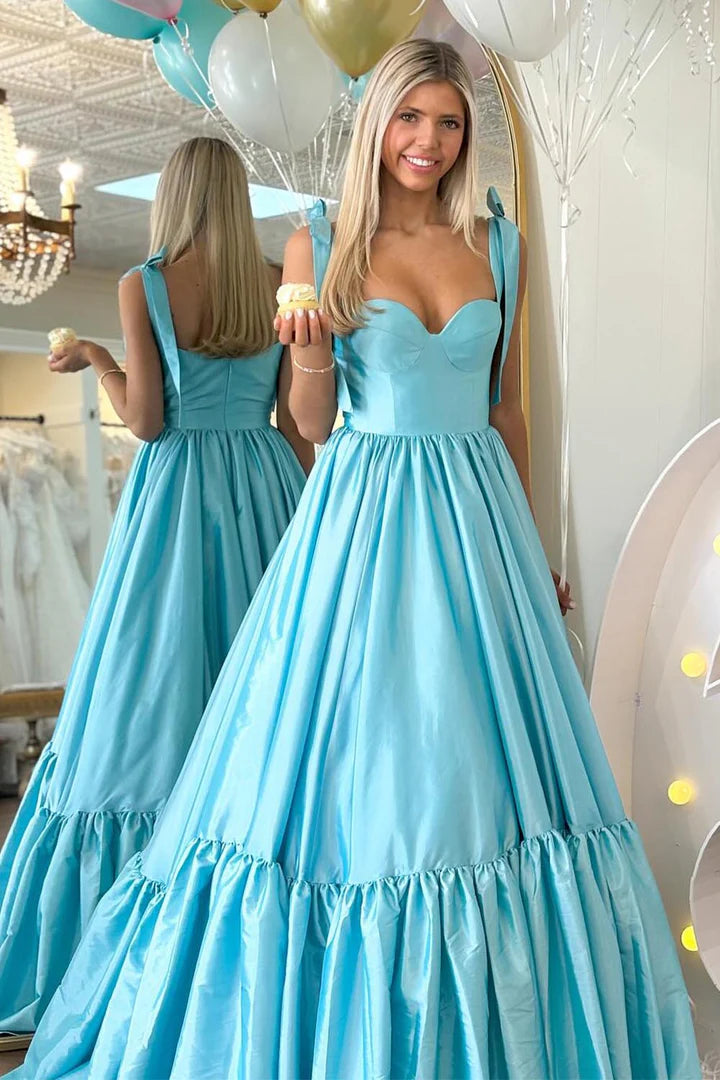 Lace up satin cute ball dress