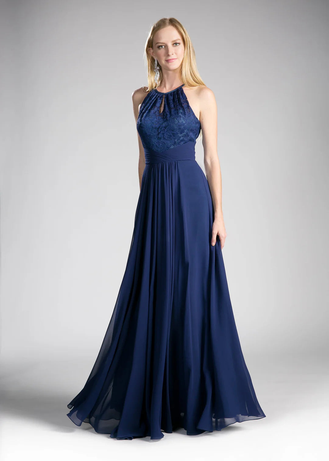 Round neck sleeveless lace tight and floor length skirt