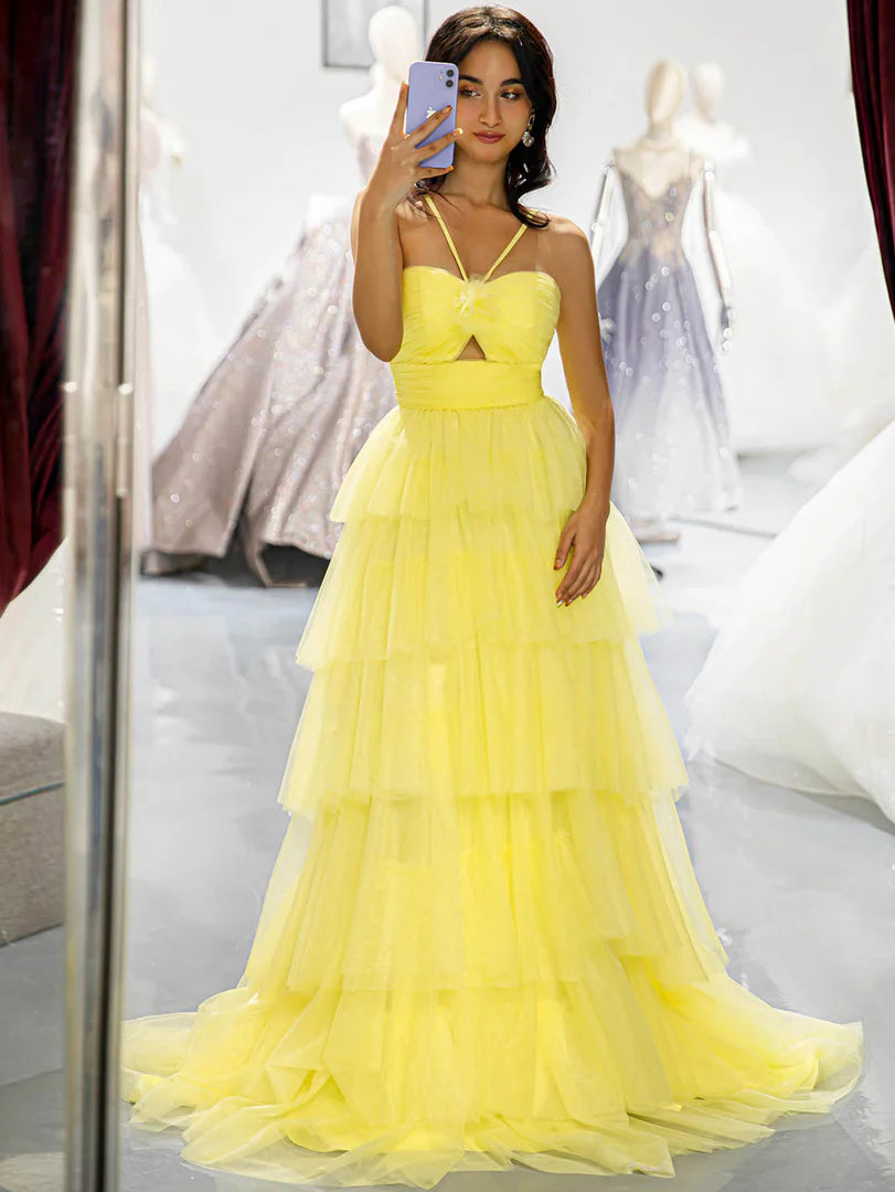 Keychain chiffon waist cinching ball dress