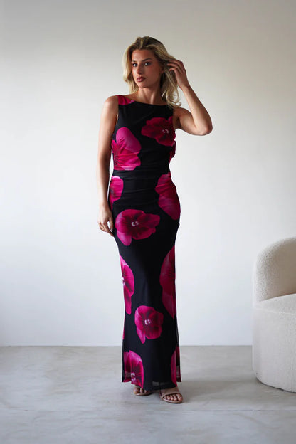 Backless tight fitting hip hugging dress