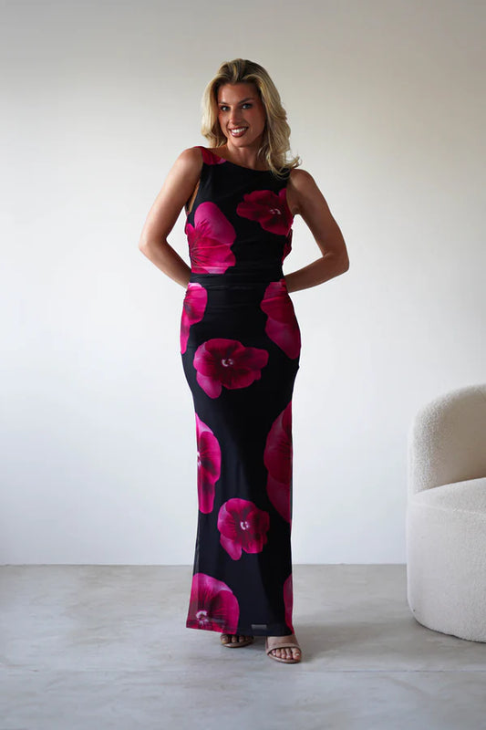 Backless tight fitting hip hugging dress