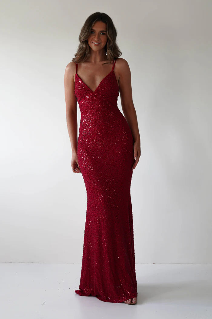 V-neck slim suspender tight fitting dress