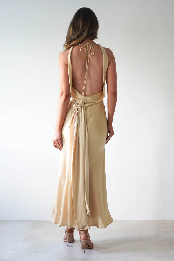 Sleeveless backless long dress