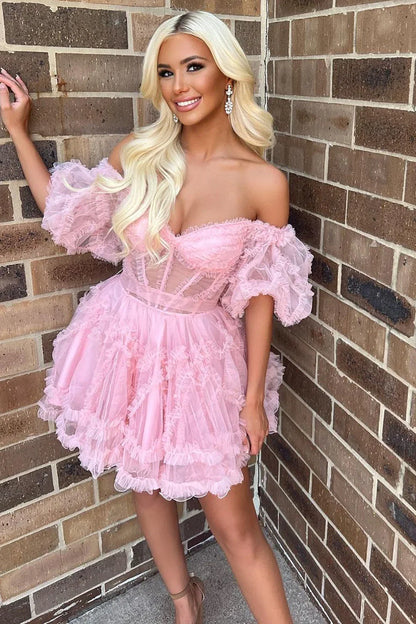 Gorgeous A-line off shoulder Royal Blue Back to School Dress
