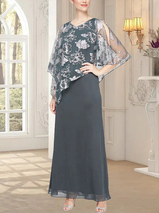 Long shiny mesh dress paired with a novel asymmetric overlay tight corset