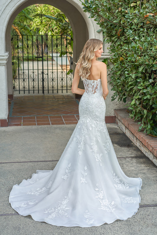 Mermaid strapless sleeveless print and floor length skirt