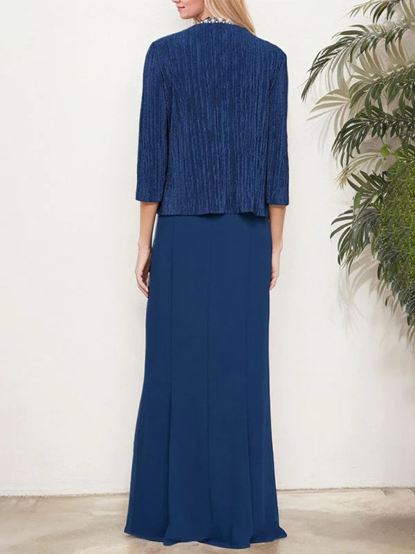 Metallic Mock Two-Piece Gown with Jacket