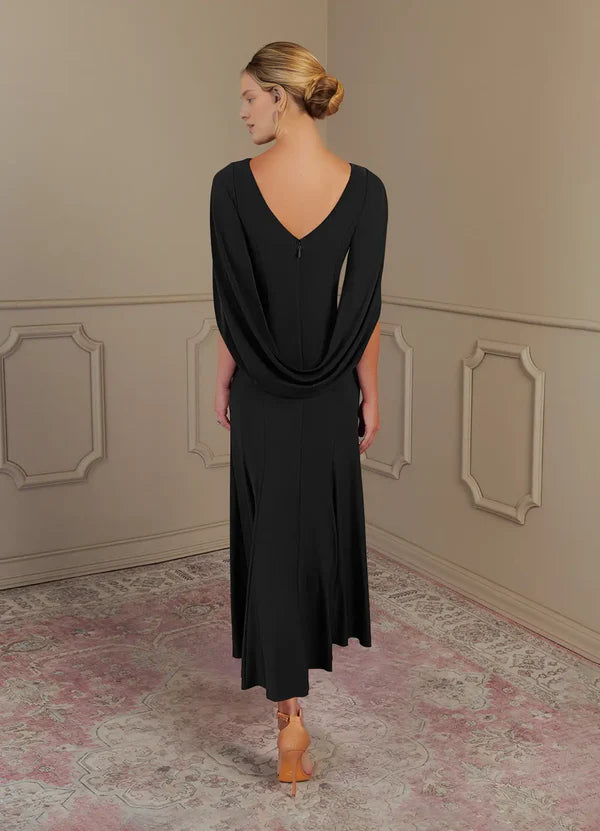 Tight collar luxury knit mother of the bride dress