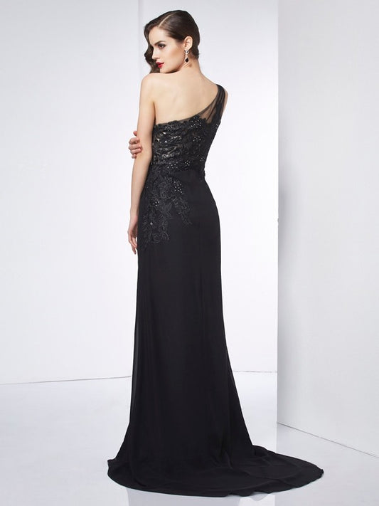 One shoulder sleeveless off shoulder lace mermaid floor length skirt