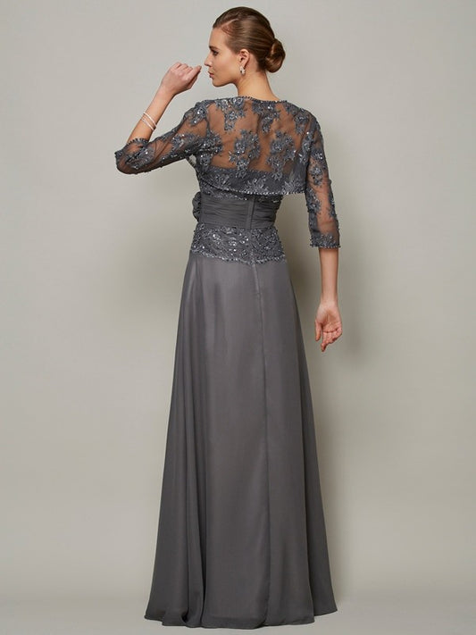 A-Line Chiffon Sweetheart Sleeveless Floor-Length With Applique Mother of the Bride Dresses