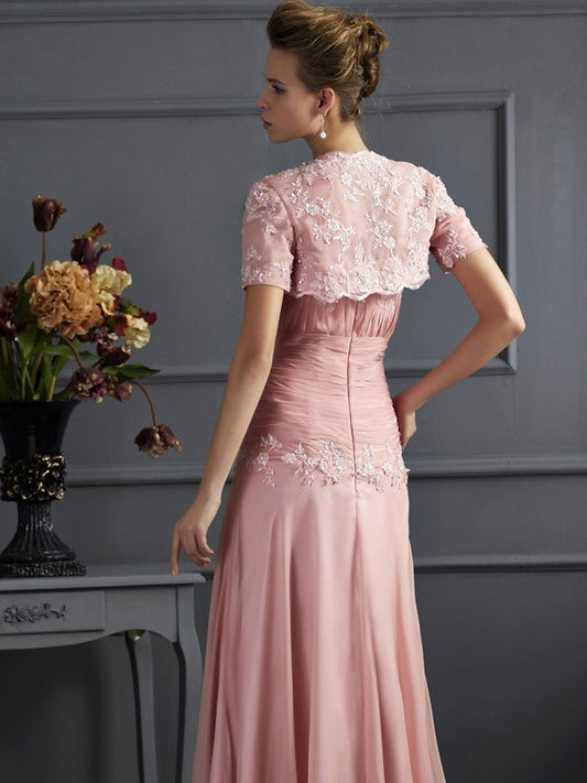 A-Line Chiffon Sweetheart Sleeveless Floor-Length With Applique Mother of the Bride Dresses