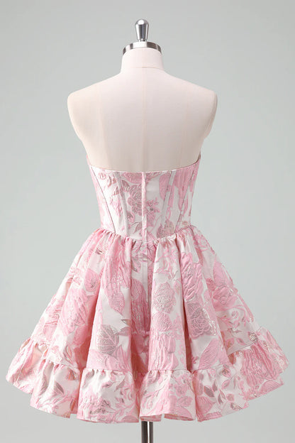 Cute Ball Gown Sweetheart Satin Homecoming Dress with Ruffle