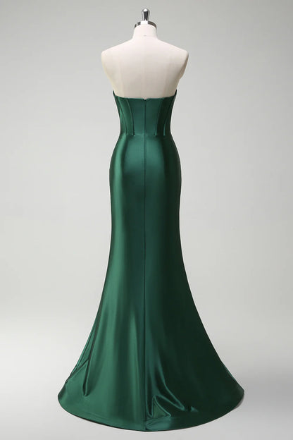 Mermaid tight corset hollow ball dress with beads