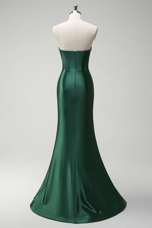 Mermaid tight corset hollow ball dress with beads