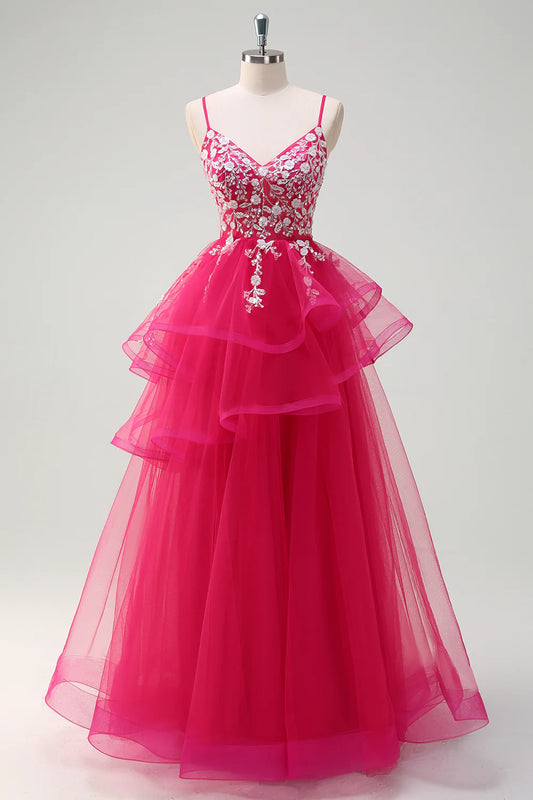 A-line thin suspender sequin spiral pleated ball dress with decals