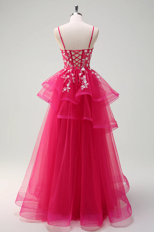 A-line thin suspender sequin spiral pleated ball dress with decals