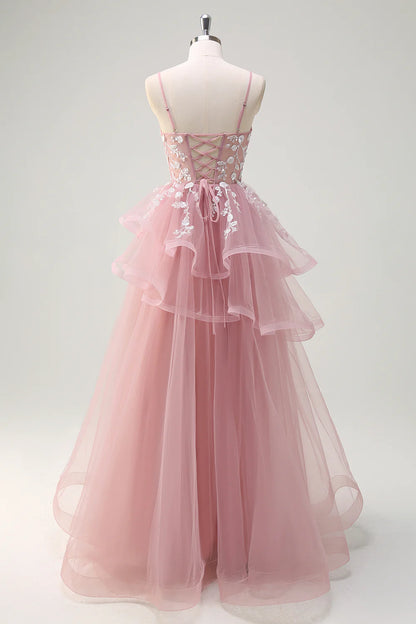 A-line thin suspender sequin spiral pleated ball dress with decals