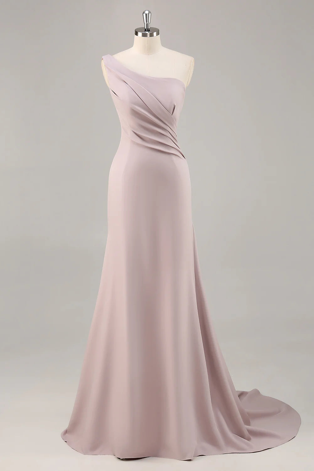 Single shoulder strap waist cinching mermaid dress