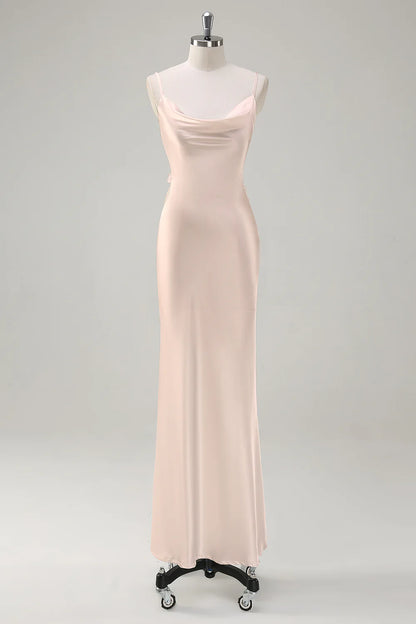 Mermaid swinging collar backless long dress