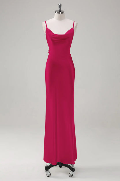Mermaid swinging collar backless long dress