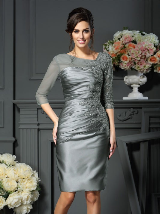 1/2 Sleeve Knee length Beaded Bridal Mother Dress