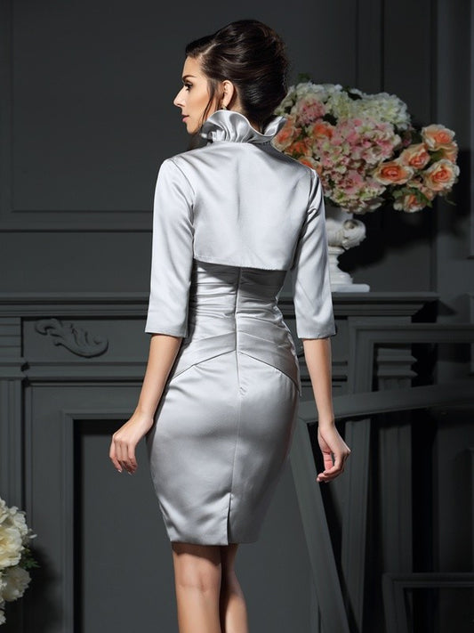 Sweetheart sleeveless strapless short bridal mother dress