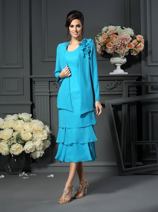 A-line round neck sleeveless bridal mother dress