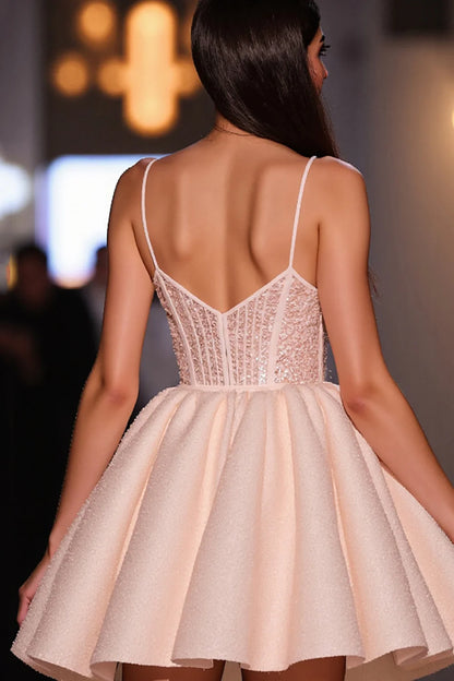 Shining thin camisole A-line back to school dress