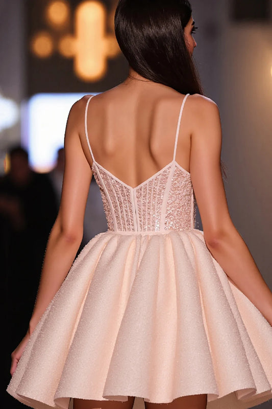 Shining thin camisole A-line back to school dress
