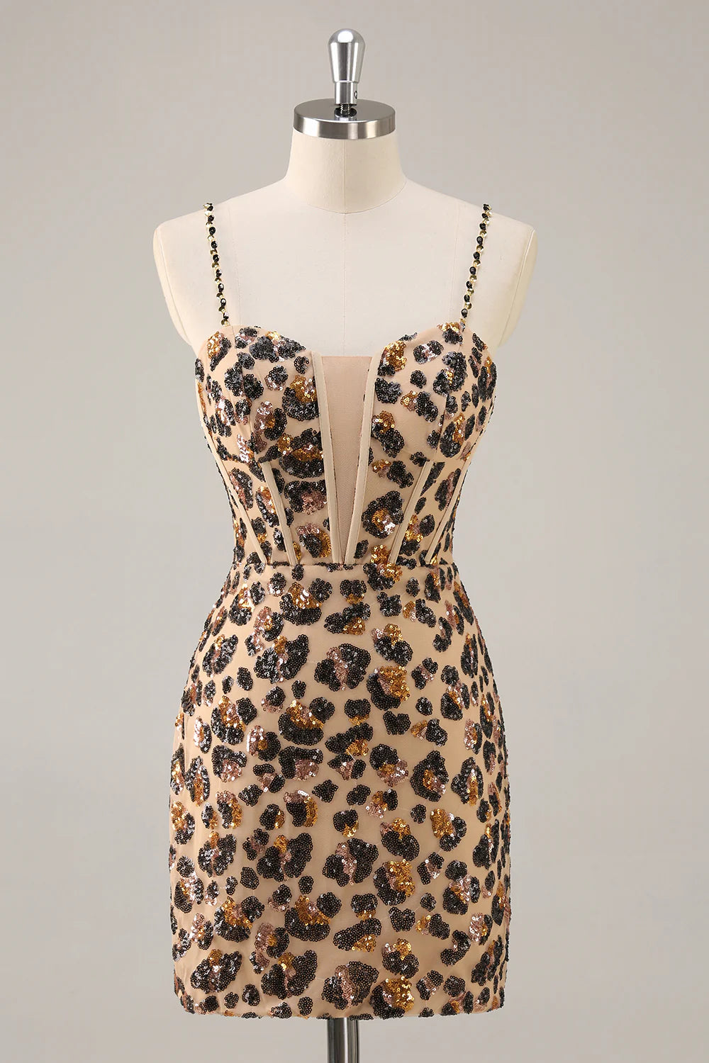 Leopard glitter tight corset back to school dress