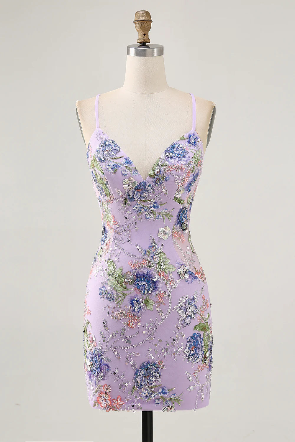 Backless slim suspender short floral tight back school dress