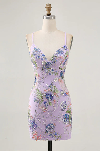 Backless slim suspender short floral tight back school dress