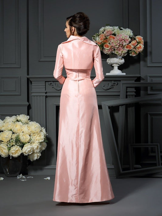 A-Line Taffeta Strapless Sleeveless Floor-Length With Pleats Mother of the Bride Dresses