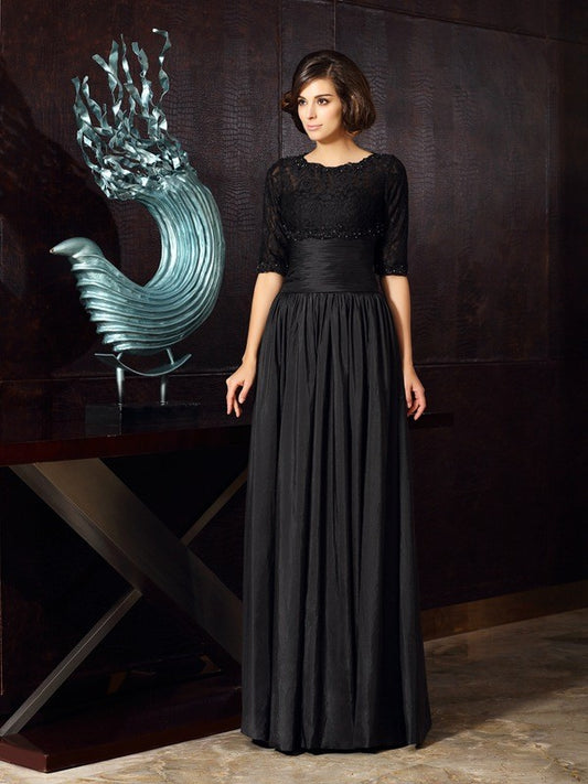 A-shaped Sweetheart Sleeveless Floor standing Decal Bridal Mom Dress
