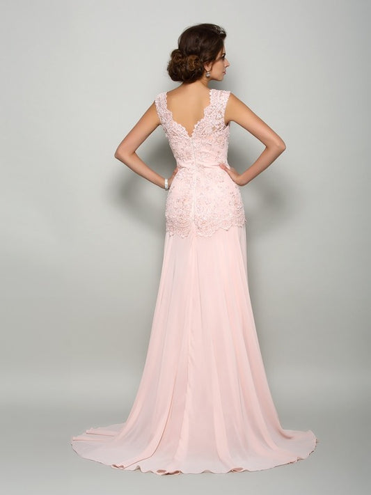 Mermaid Round Neck Sleeveless Bridal Mother Dress