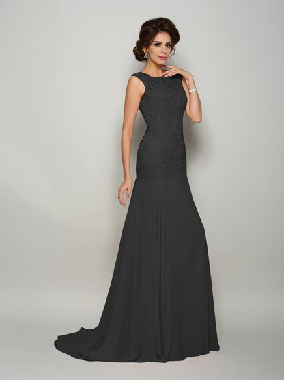 Mermaid Round Neck Sleeveless Bridal Mother Dress