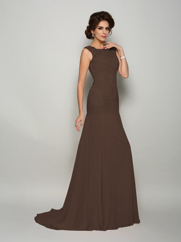 Mermaid Round Neck Sleeveless Bridal Mother Dress