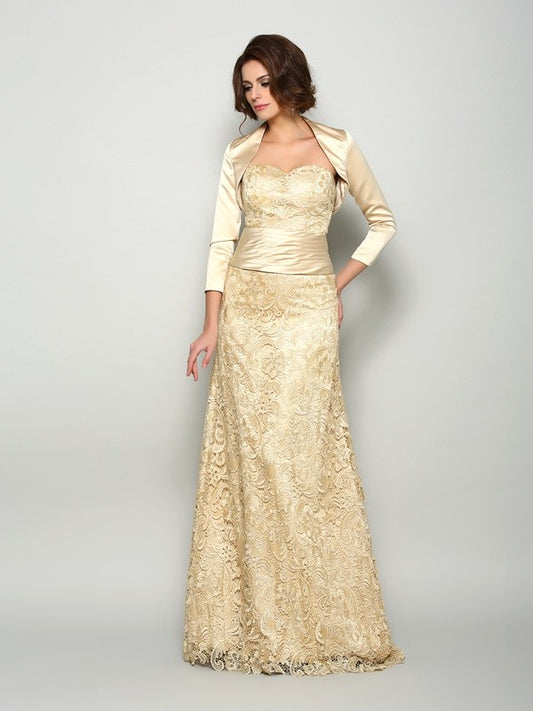 A-shaped Sweetheart Sleeveless Lace Bridal Mother Dress