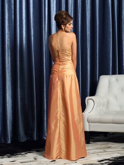 A-shaped Sweetheart Sleeveless Floor standing Decal Bridal Mom Dress