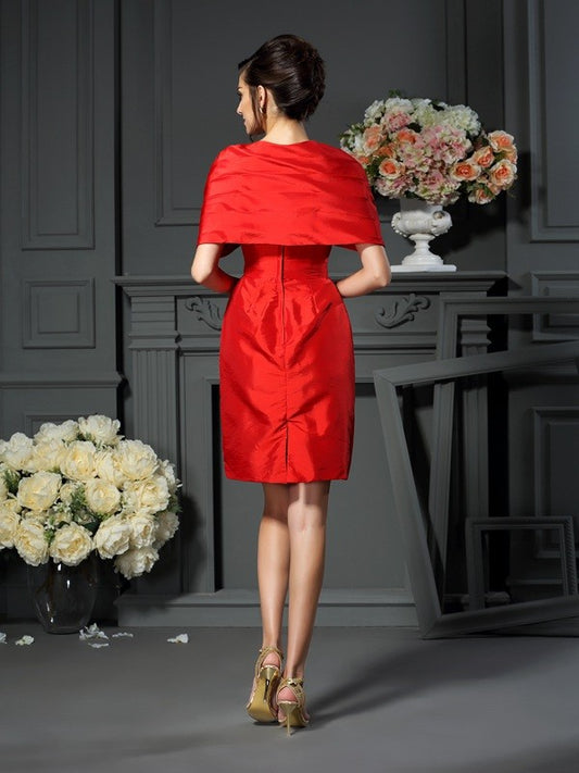 A-Line Taffeta V-neck Sleeveless Short/Mini With Pleats Mother of the Bride Dresses