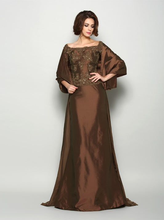 A-line off shoulder 1/2 sleeve bridal mother dress