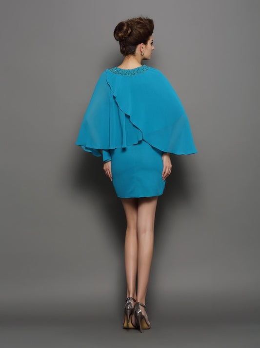 Satin round neck long sleeved short sleeved/mini beaded bridal gown