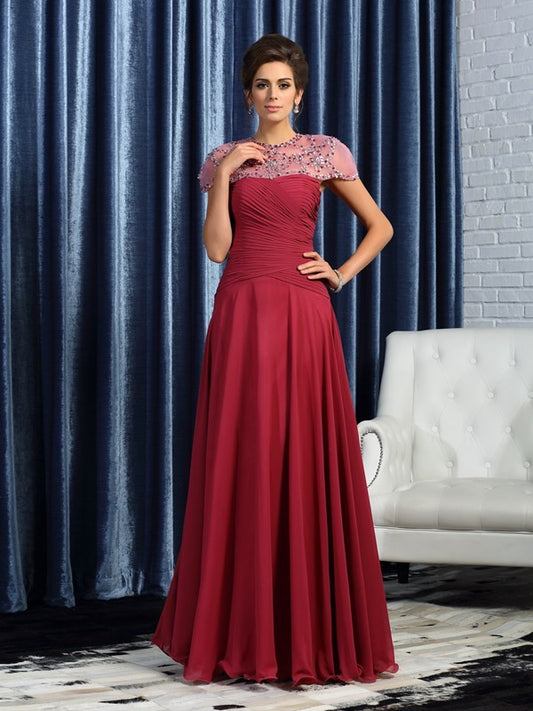 A-Line Chiffon Sweetheart Sleeveless Floor-Length With Ruched Mother of the Bride Dresses