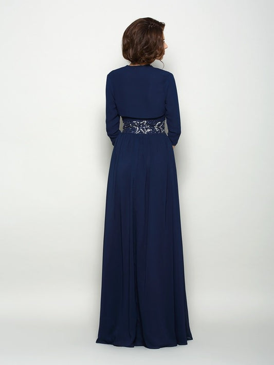 A-Line Chiffon Sweetheart Sleeveless Floor-Length With Beading Mother of the Bride Dresses