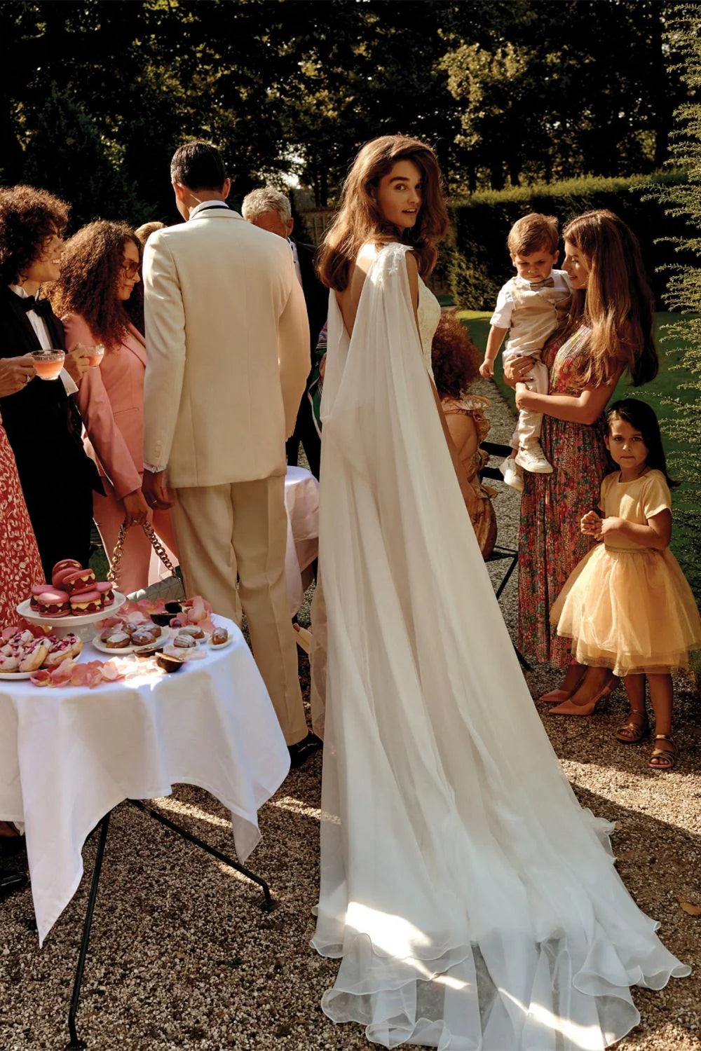 Elegant Mermaid Deep V Neck White Long Bridal Dress with Open Back