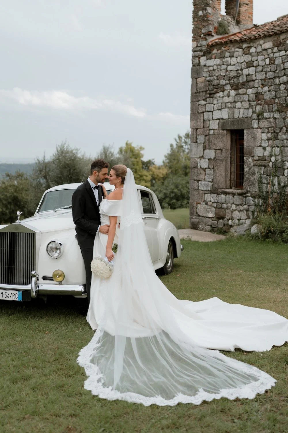 Charming A Line Off the Shoulder White Long Wedding Dress