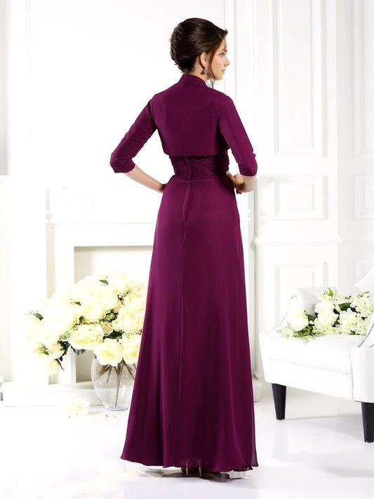 A-Line Chiffon Sweetheart Sleeveless Floor-Length With Beading Mother of the Bride Dresses