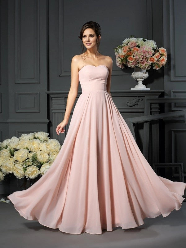 A-Line Chiffon Sweetheart Sleeveless Floor-Length With Lace Mother of the Bride Dresses