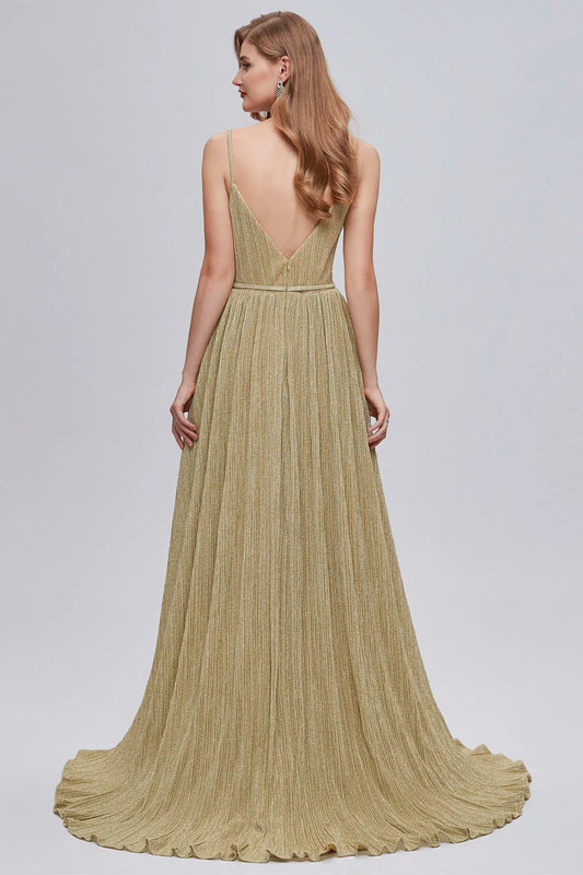 Sexy V-Neck Backless A-Line Long Formal Dress