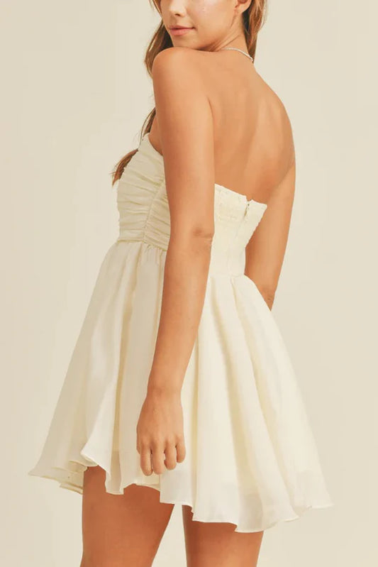 A-Line Strapless Empire-Waist Sleeveless Short Party Homecoming Dress